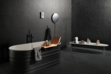 04 Lavagna tiles are inspired by the darkest slate and are available only in black