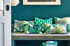 04 colorful tropical leaf print pillows will spruce up your entryway and make it bold