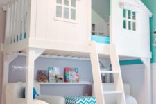 06 a tree house for playing and a reading zone below is a smart idea for space dividing