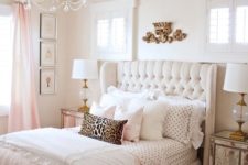 06 white ruffled and polka dot bedding set for a glam girlish bedroom