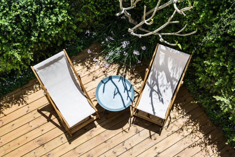 There's a private garden with a terrace just for two, which is a gorgeous and cozy space