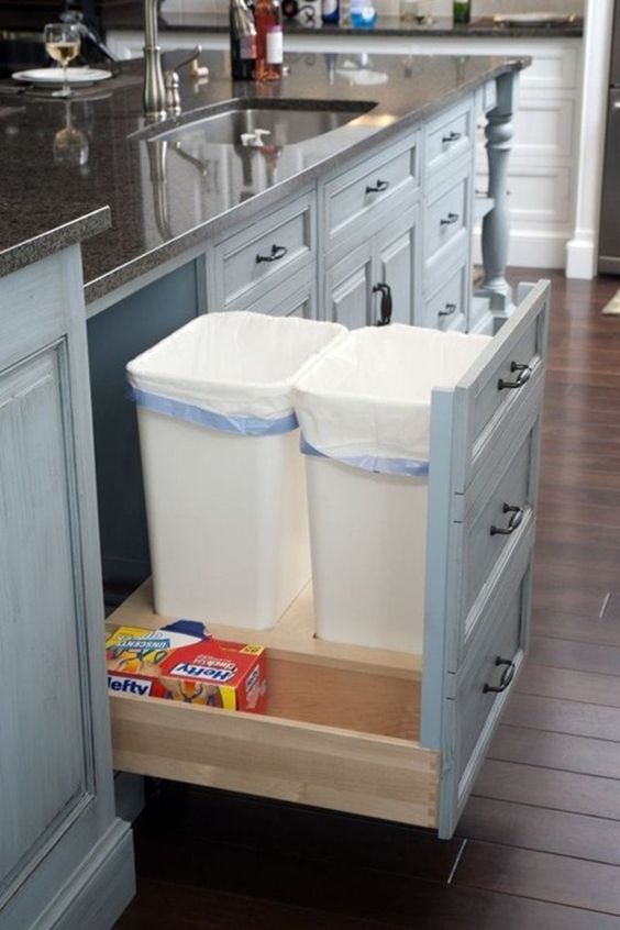 41 sneaky ways to hide a trash can in your kitchen