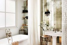 09 a faded mirror wall makes the bathroom look bigger, reflects the light and looks exquisite