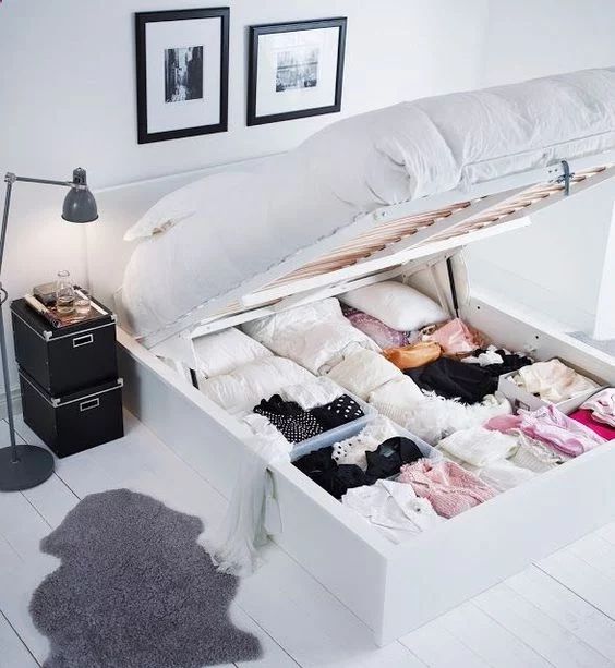 a bed with storage compartments inside will save a lot of space
