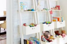 11 white shelving units with open shelves and boxes look nice and are comfy in using
