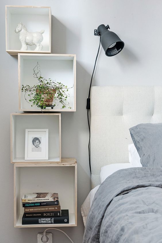 a whole combo of box storage will hold everything you may need and won't take any floor space