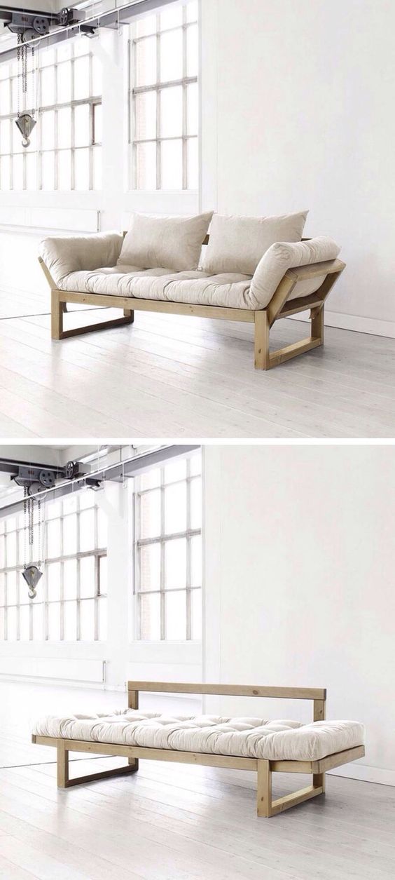 a modern sofa that can be easily converted into a bed for one