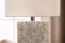 20 a modern lamp with a base incrusted with mother of pearl looks chic and beautiful