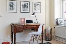 21 vintage shabby dark stained desk can fit both a girl’s and a man’s home office