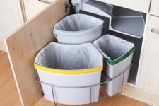 23 a rotating trash can allows to accomodate more trash cans and comfortable using
