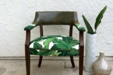 28 reupholster a usual chair with banana leaf printed fabric to give it a tropical feel