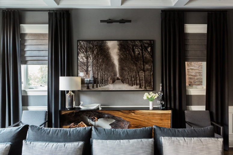 Dramatic Home With Colorful Accents And An Artistic Feel