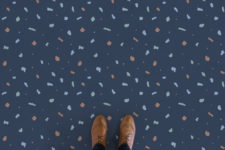 04 Fleck floors in blue have a navy base, which can fit a coastal or beach home