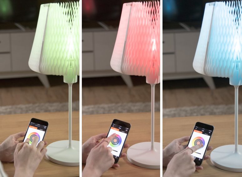 Change the color of the light via an application on your smartphone