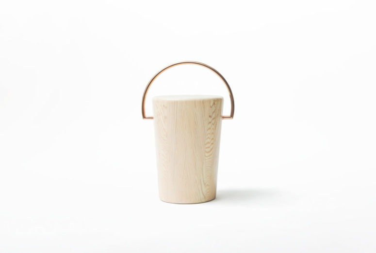 Such a stool with a handle is easy to carry with you around the house
