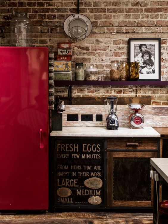 Red appliances for kitchen