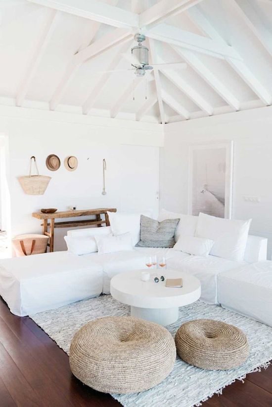 if white seems too boring to you, you can play with textures adding jute, wood and brick
