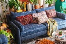 07 shibori upholstered sofa and armchairs look outstand in this warm-colored boho chic room