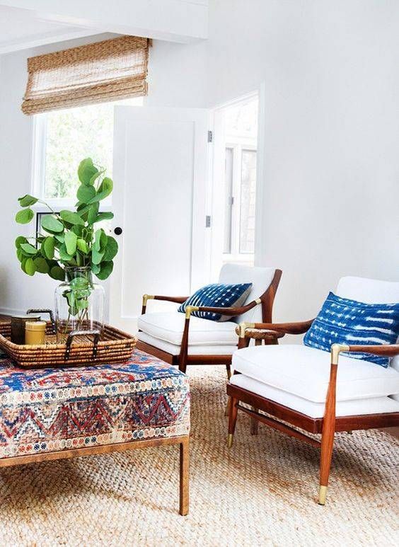 a couple of shibori pillows to make this boho chic space more eye-catchy