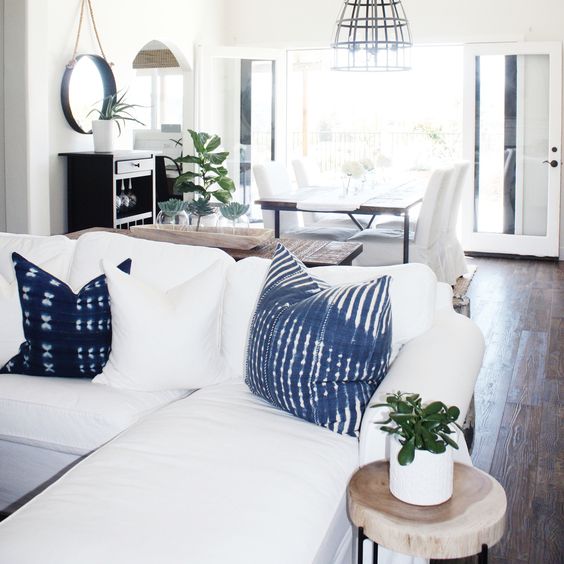 a neutral room can be spruced up with beautiful shiobri pillows and you can easily make them