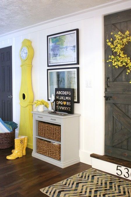 repaint the clock in some bold color to make a colorful statement in the room