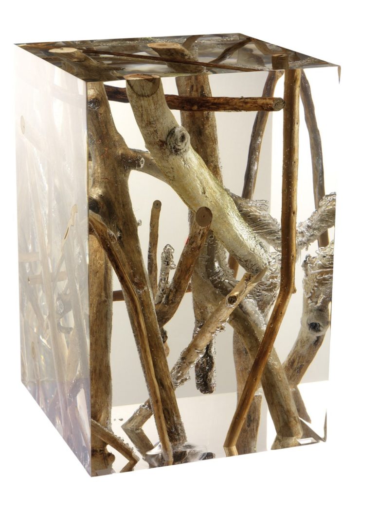 acrylic driftwood tables by Michael Dawkins  (via www.trendir.com)