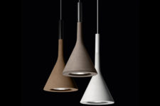 01 Aplomb is a cool pendant lamp made of concrete and now it’s available in three fall-inspired colors – green, burgundy and sandy yellow