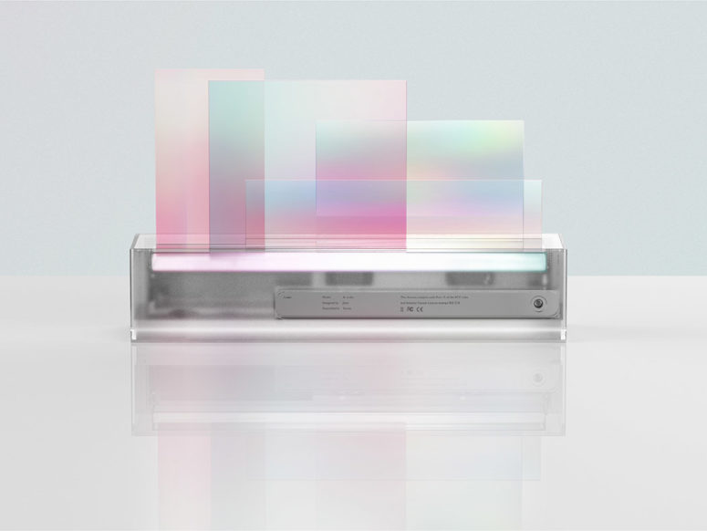 The smart speaker also has a unique and eye-catchy shape composed of colorful squares