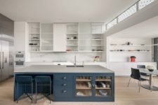 kitchne with blue touches