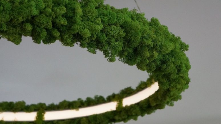 This amazing luminaire covered with moss or lichen also reminds of the hot trend of living walls - why not rock living furniture and lamps too