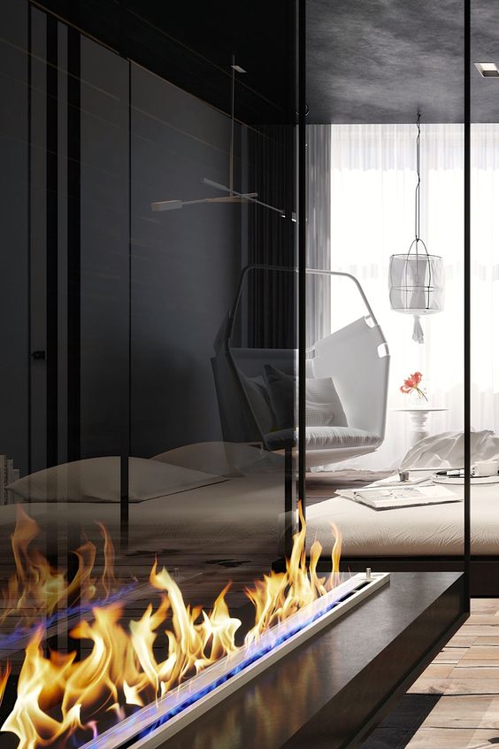 a large ethanol fireplace looks stunning and will be an eye-catchy item for any space