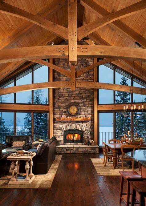 exposed wooden beams are extremely popular as a decor feature now