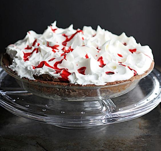 this rich and decadent mud pie is the perfect centerpiece for your Halloween party and frightfully delicious