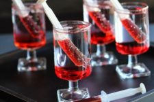 24 bloody shirley temples are ideal for a blood or vampire-themed party