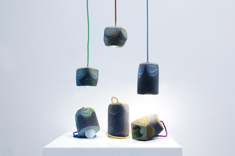 Feltology lamp collection by Lorenzo Polo (via design-milk.com)