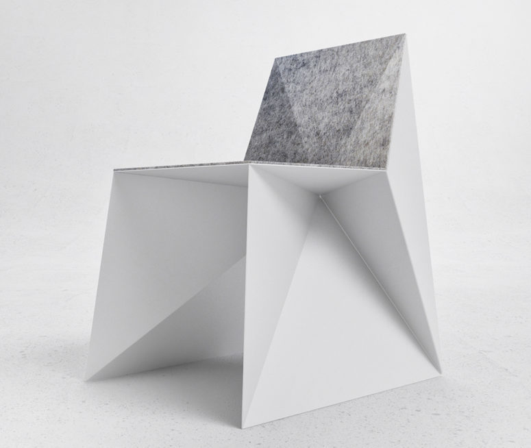 Q5 chair of aluminum and felt (via www.digsdigs.com)
