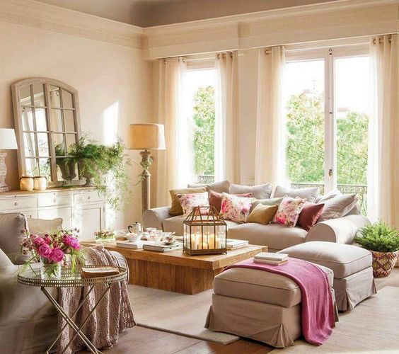 ivory is the main shade, dove grey is added to the neutral space and pink is a cool girlish accent