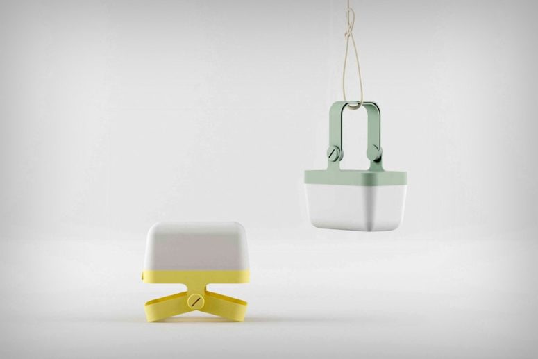 Binaer lamp is a creative item with simple modern design and a touch of color that can be used throughout the house or outdoors