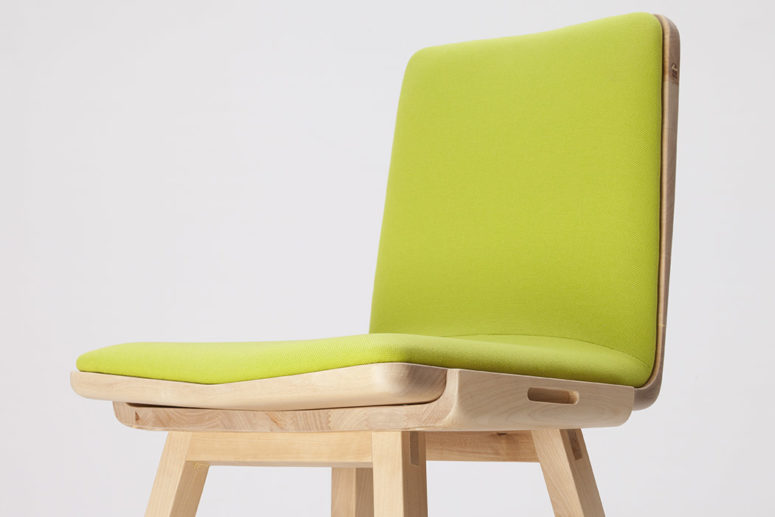 Chic fabric and a stable wooden construction make this chair awesome and timeless