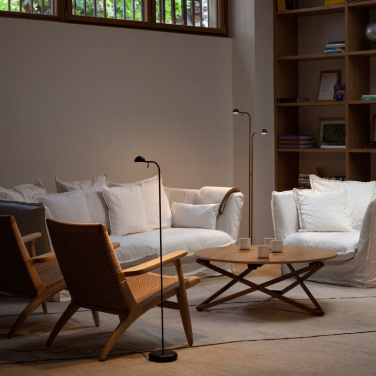 A floor version will be a comfy option for a modern or minimalist space