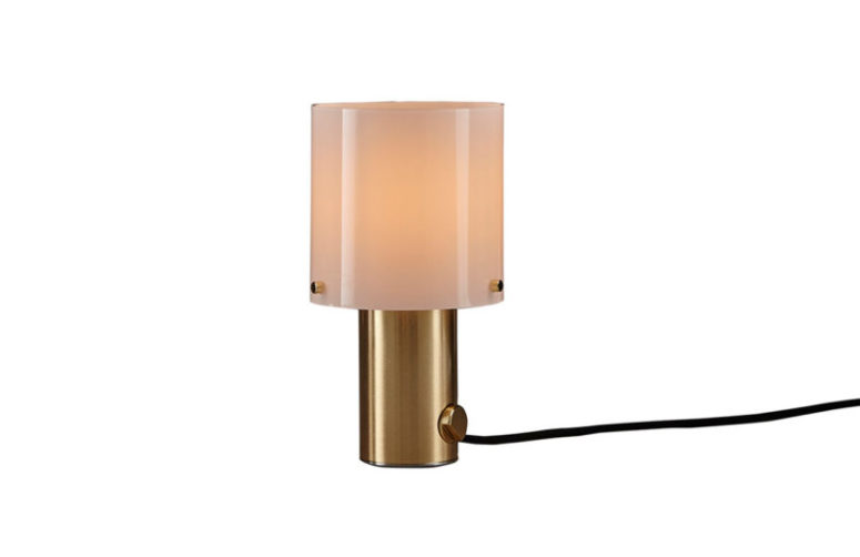 Here's a brass base and opal shade lamp - it looks very soft and pretty