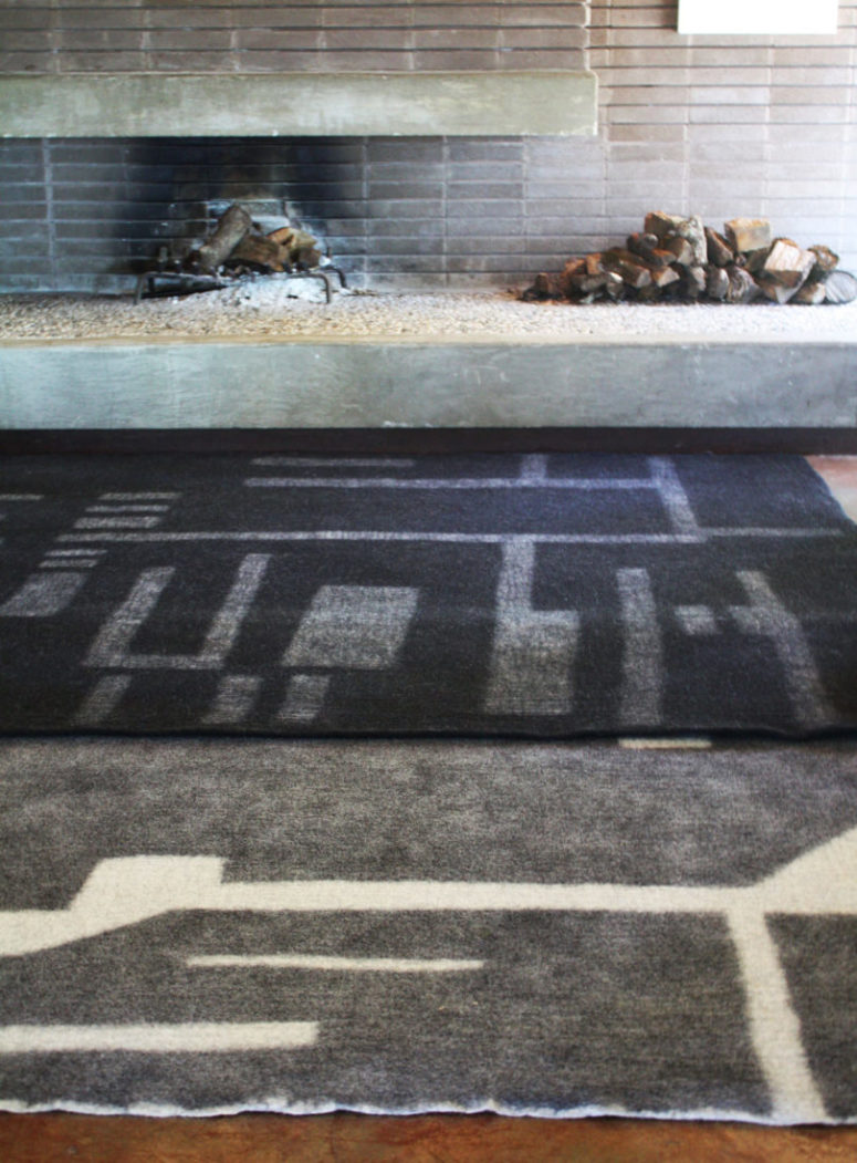Rahita rug in black and white will fit modern monochromatic spaces