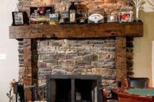 05 a fireplace clad with decorative stone is a classic idea, which fits any space