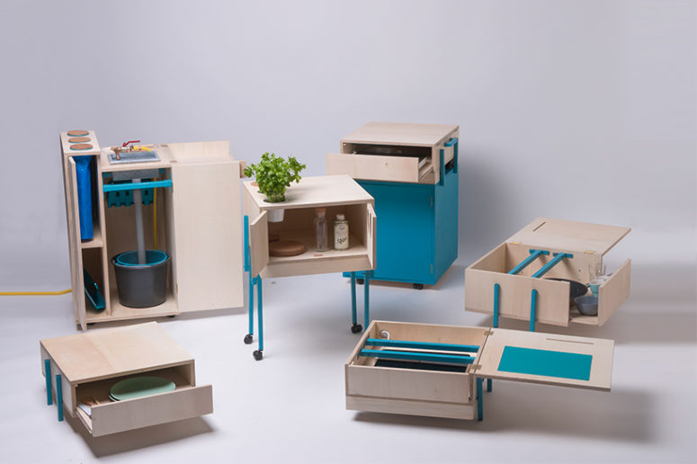 The elements can be combined in different configurations that allows a more flexible and fluid cooking experience