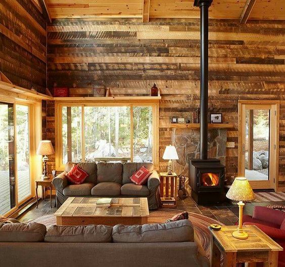 cozy cabin living room - mirettes-leblog