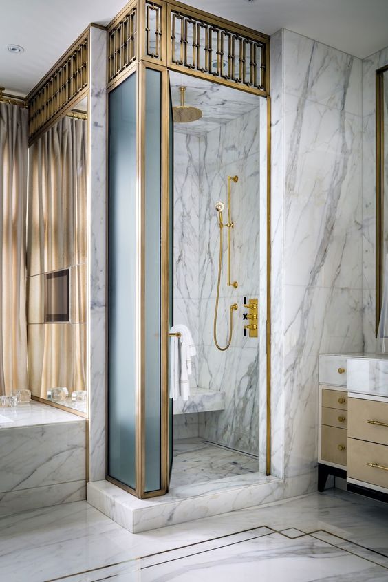 3 Tips And 23 Examples To Create An Art Deco Bathroom - DigsDigs