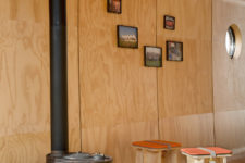 a hearth for a cozy dining area
