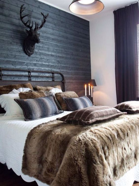 Black rustic bedroom discount