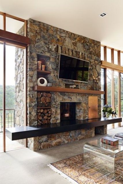 25 Stylish Ways To Clad Or Cover A Fireplace - DigsDigs