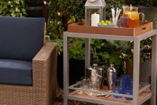 14 a bar cart can be placed in your patio or garden to use it as an outdoor bar